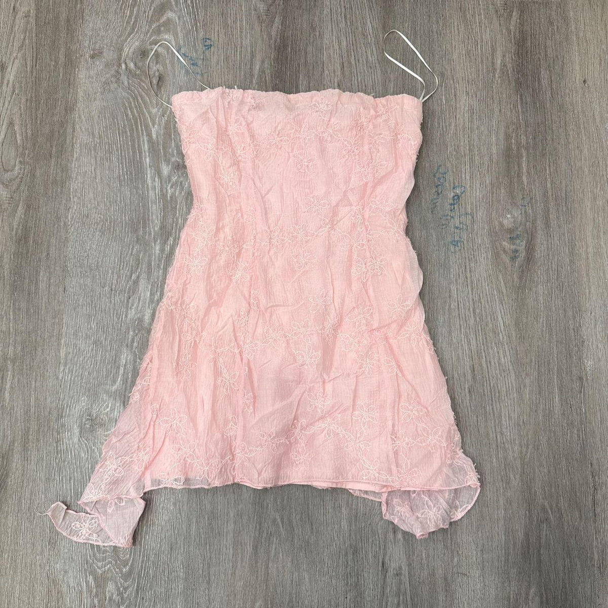 Vintage Y2K 2000's Princess Polly Pale Pink Ruched Mini Dress