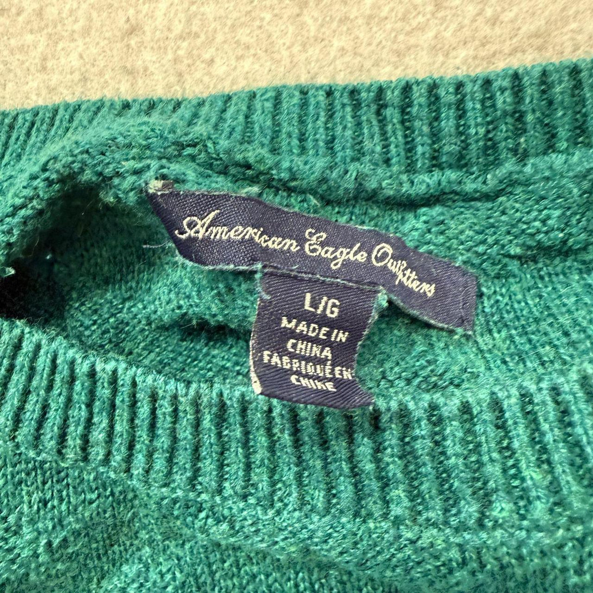 Vintage Y2K 2000's Women's American Eagle Teal Boxy Knit Sweater