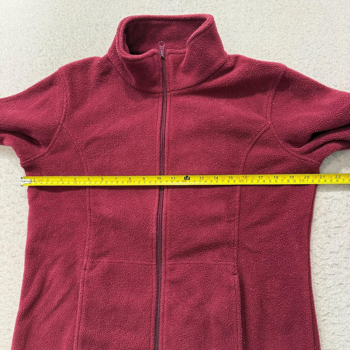 Vintage Y2K 2000's Women's Lands' End Burgundy Oversized Fleece Jacket