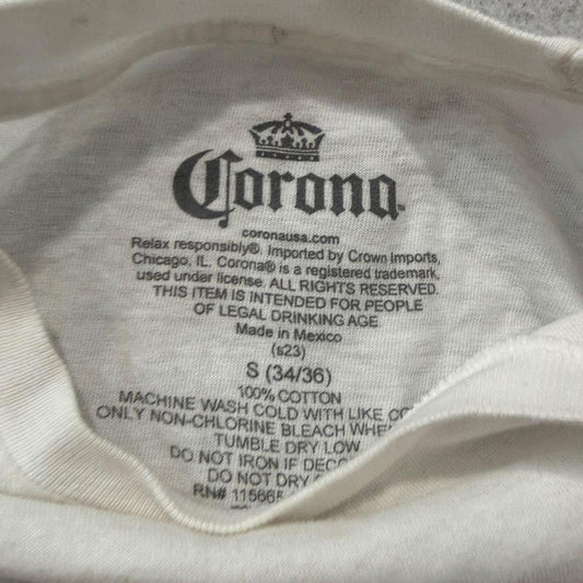 Vintage Y2K 2000's Corona Cream Graphic Beer Tee