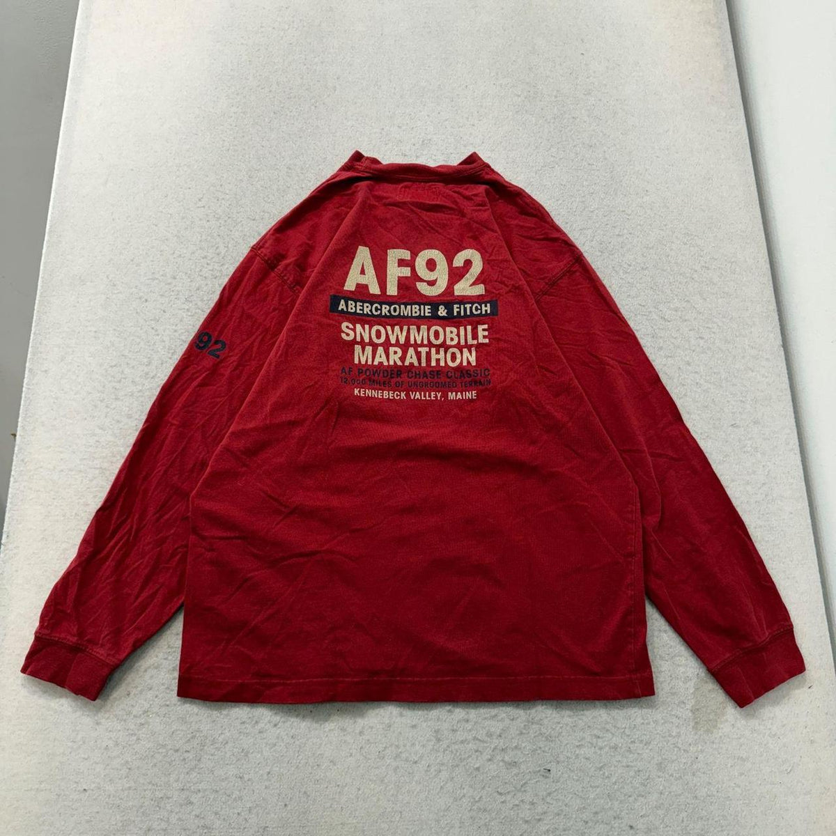 Vintage Y2K 2000's Abercrombie & Fitch Red Long Sleeve Tee