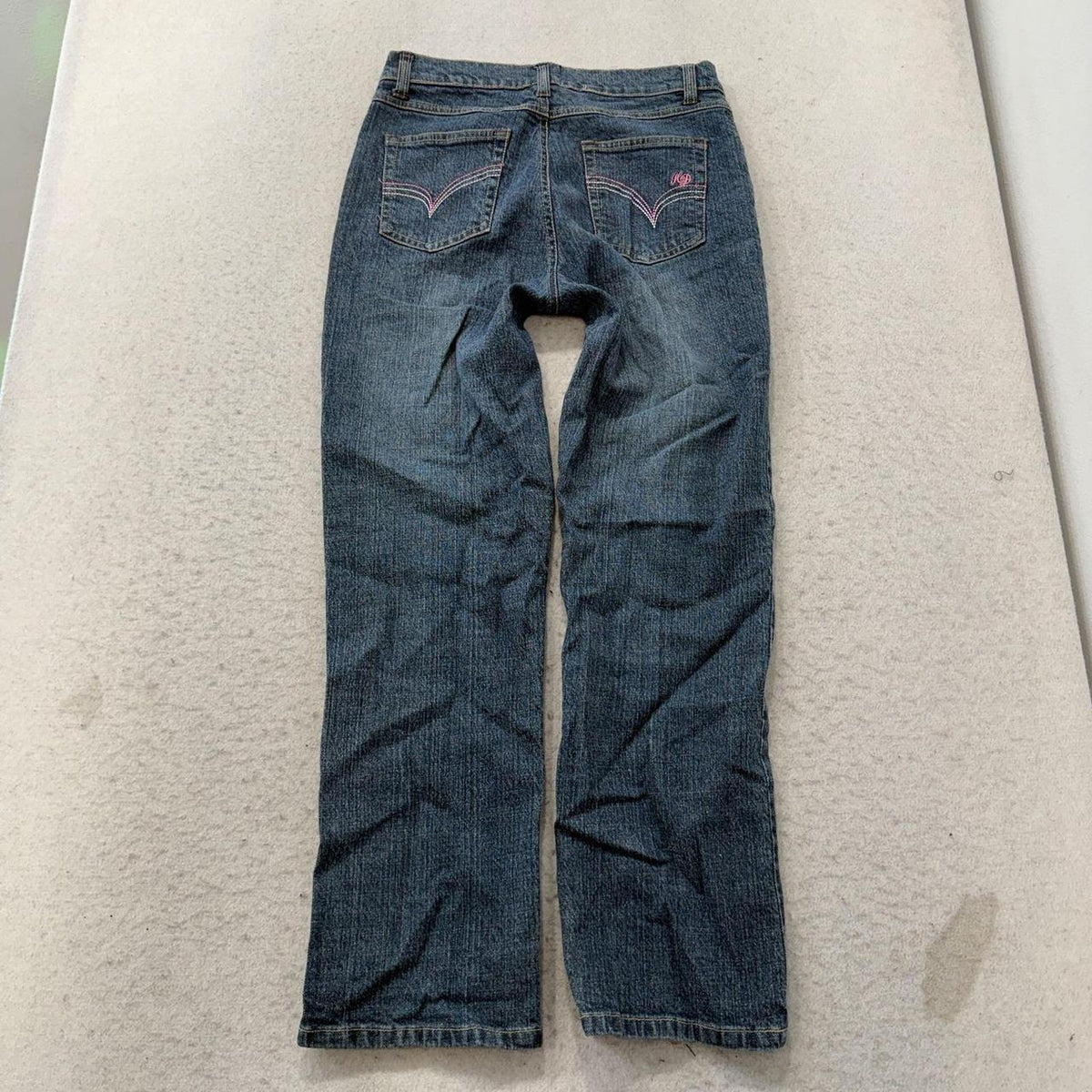 Vintage Y2K 2000's Stuff by Hilary Duff Faded Open Leg Embroidered Jeans