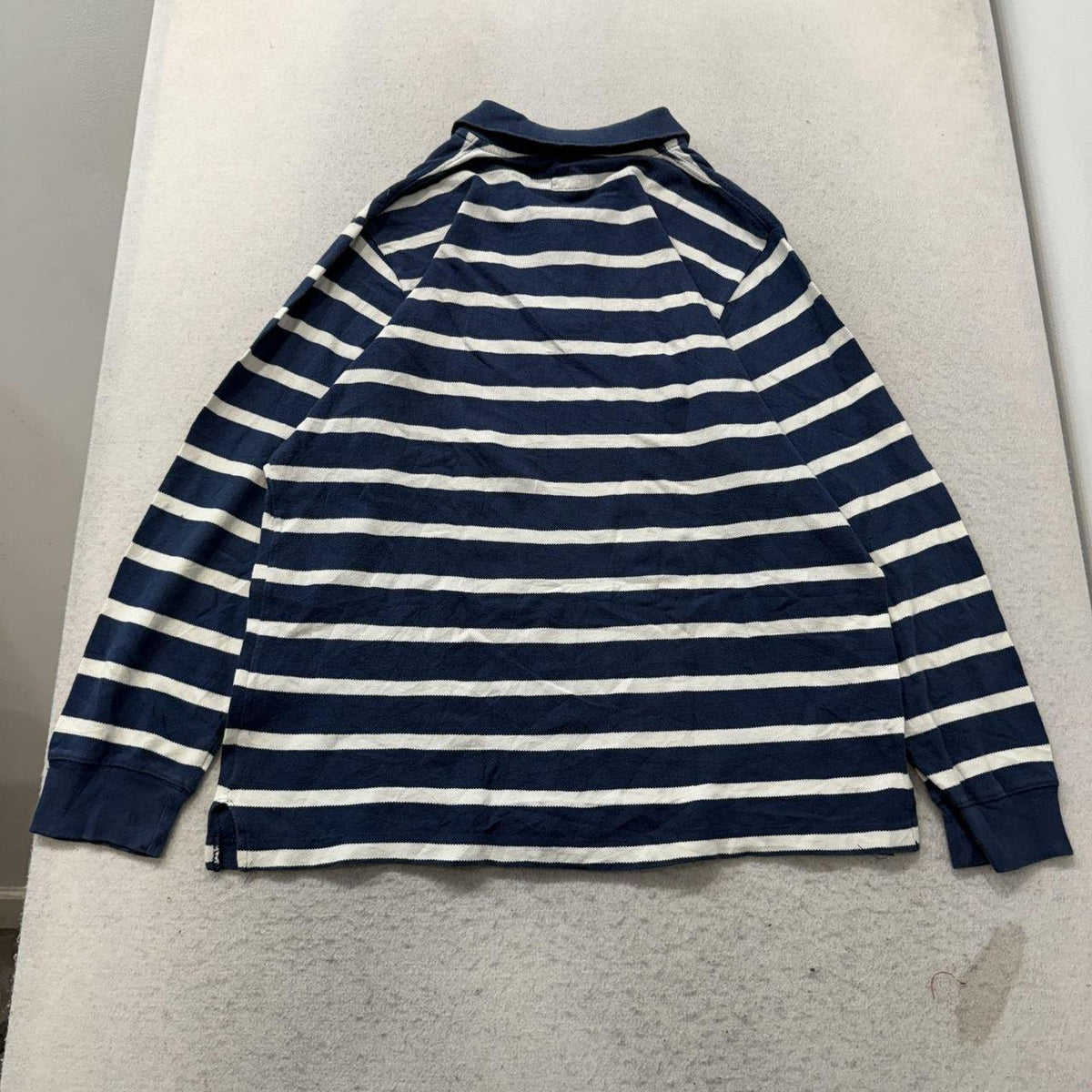 Vintage Y2K 2000's American Eagle Navy Striped Rugby Polo