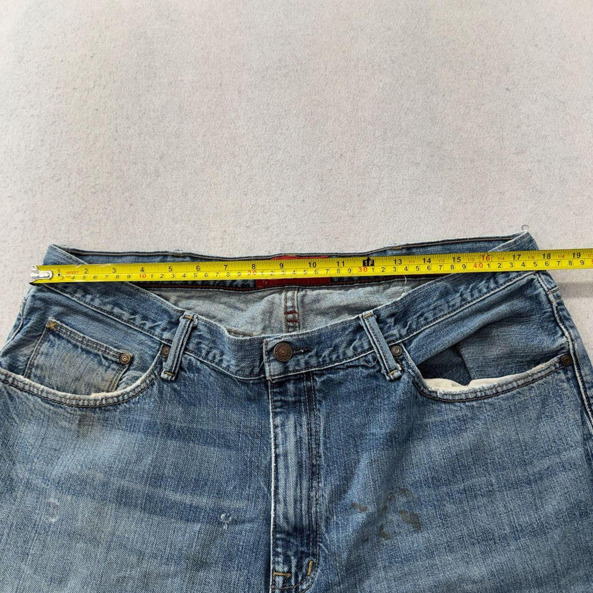 Vintage Arizona Wide Leg Jeans Women's Blue Denim Zip Fly Frayed Hem Size W35