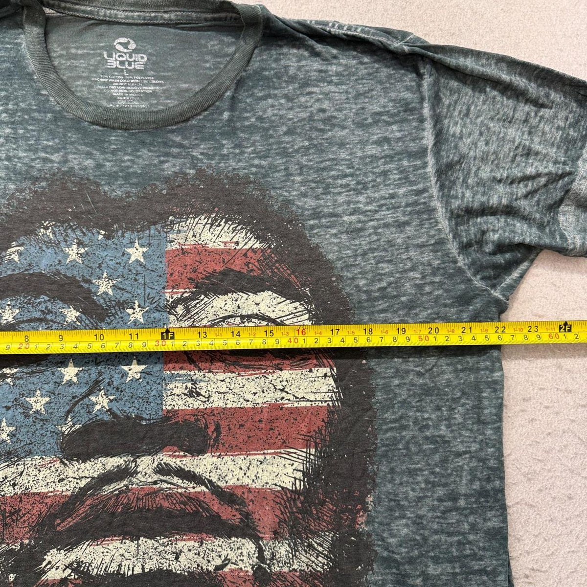 Vintage Y2K 2000's Liquid Blue Grey Faded Distressed Graphic Tee