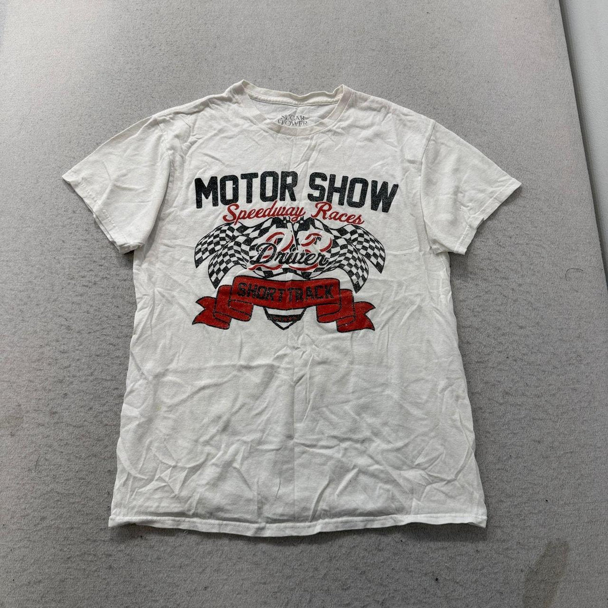Vintage Y2K 2000's Women's Boxy Faded White Graphic Tee