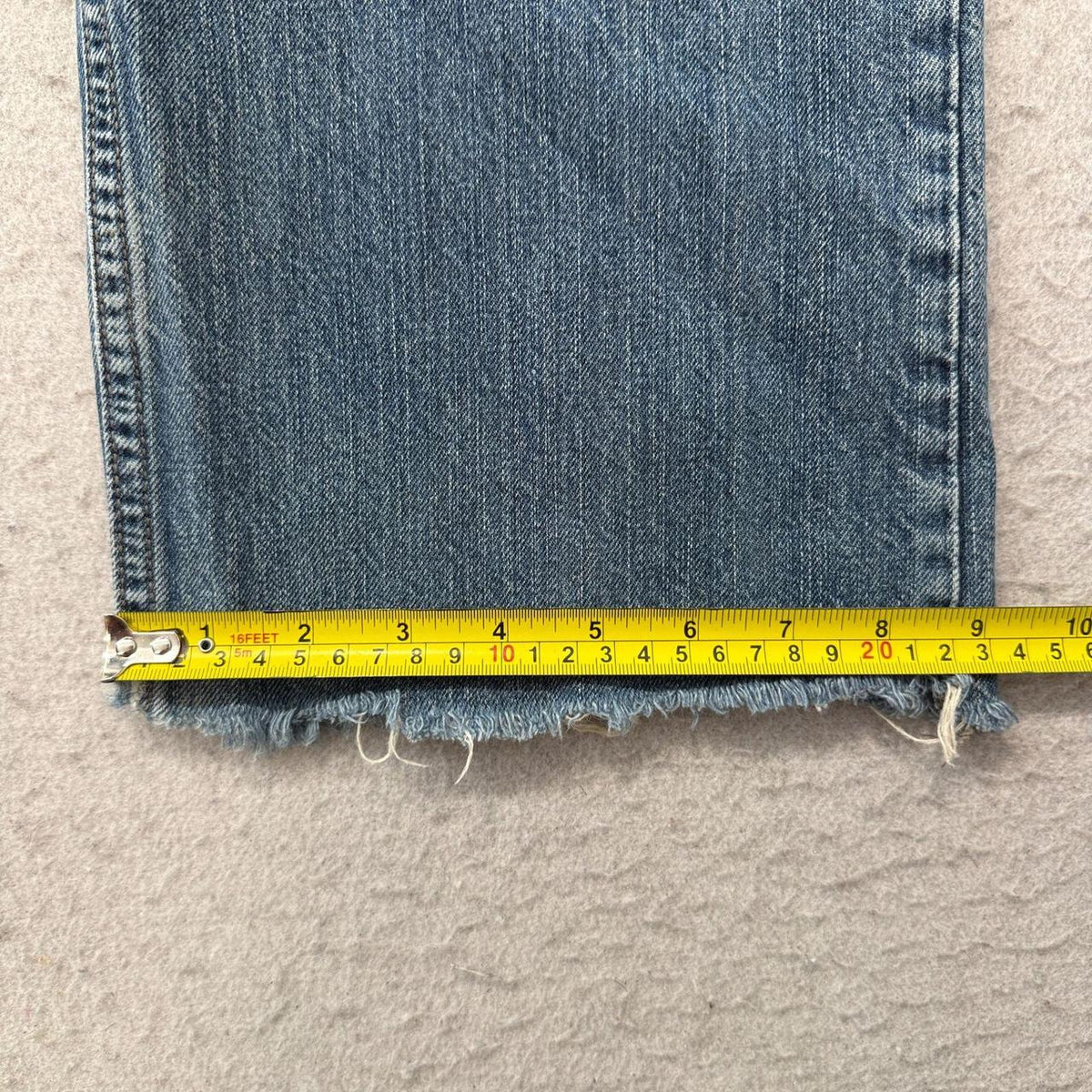 Vintage Arizona Wide Leg Jeans Women's Blue Denim Zip Fly Frayed Hem Size W35