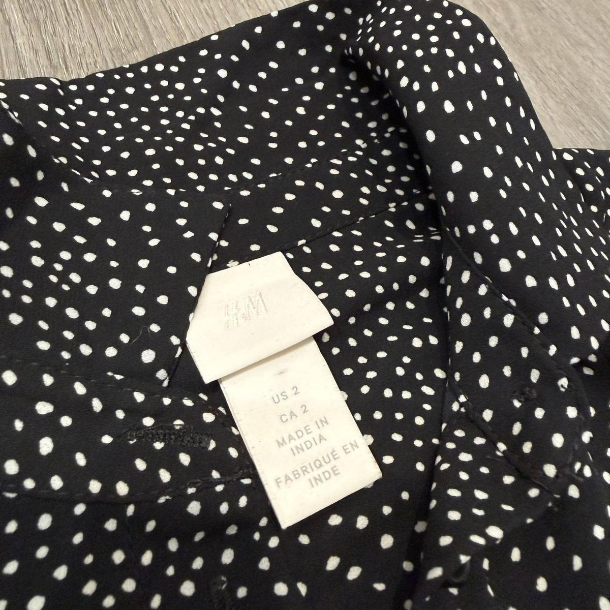 Vintage Y2K 2000's H&M Black Polka Dot Oversized Button-Up Shirt