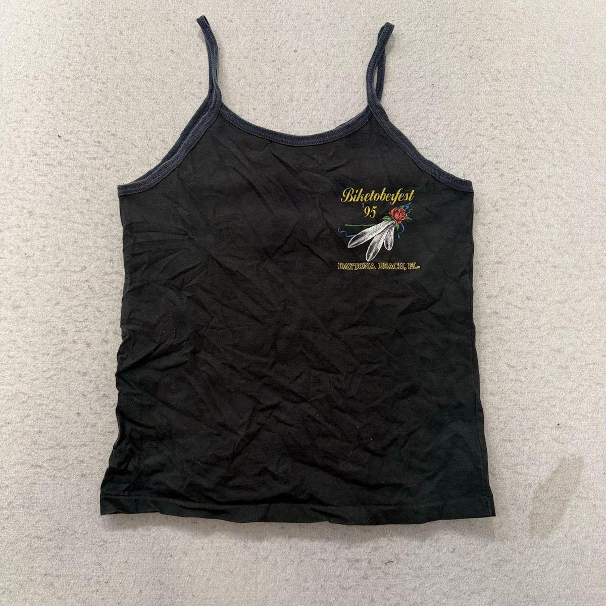 Vintage 90s Women's Black Graphic Grunge Dragonfly Cami Tank Top