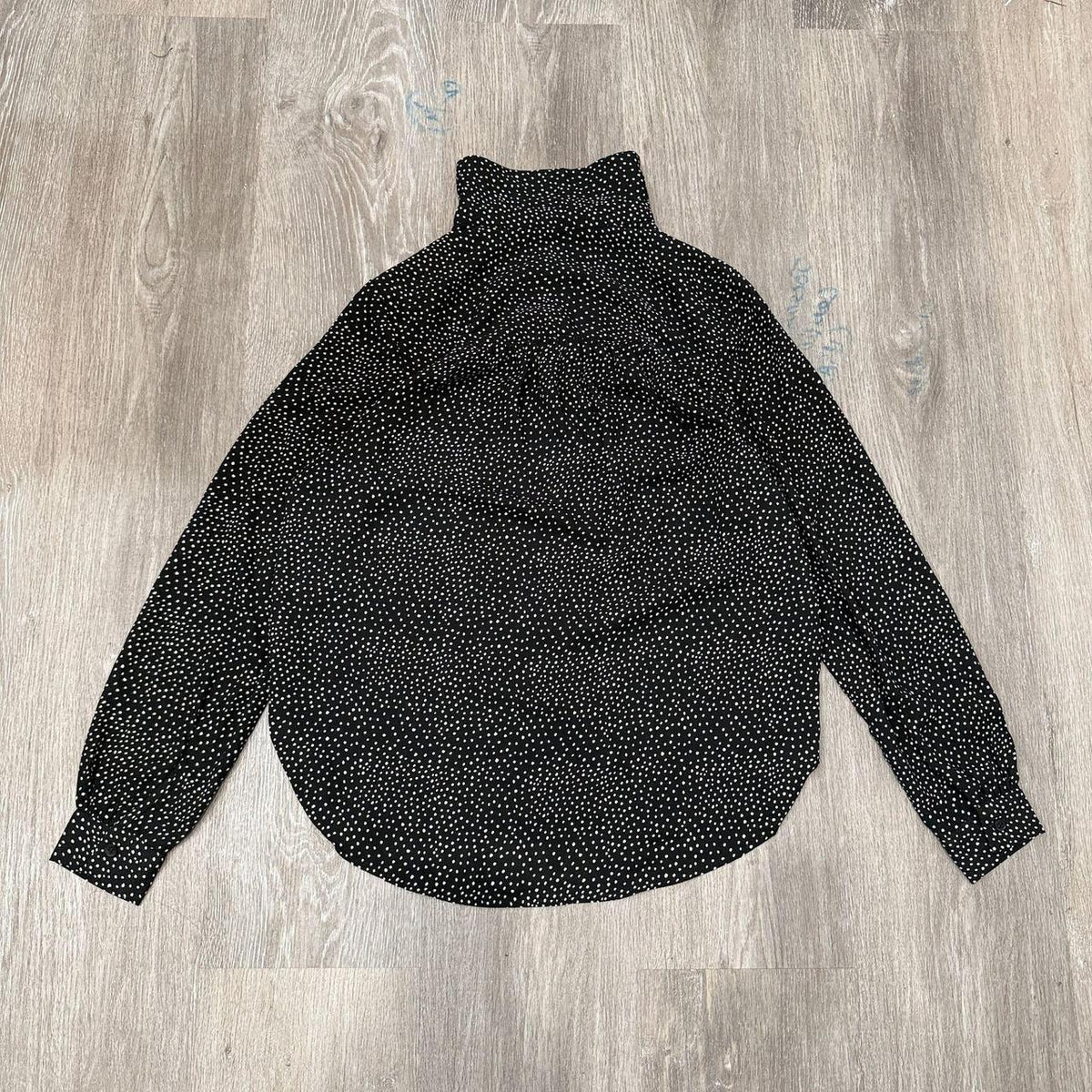 Vintage Y2K 2000's H&M Black Polka Dot Oversized Button-Up Shirt