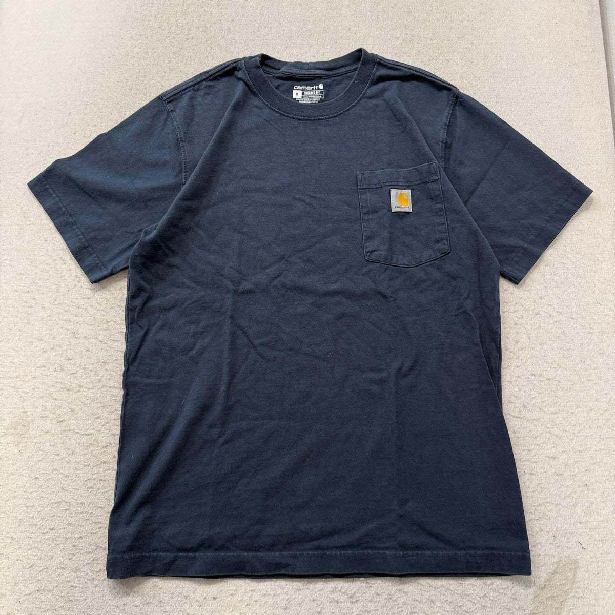 Vintage Y2K 2000's Carhartt Navy Faded Blank Pocket Tee