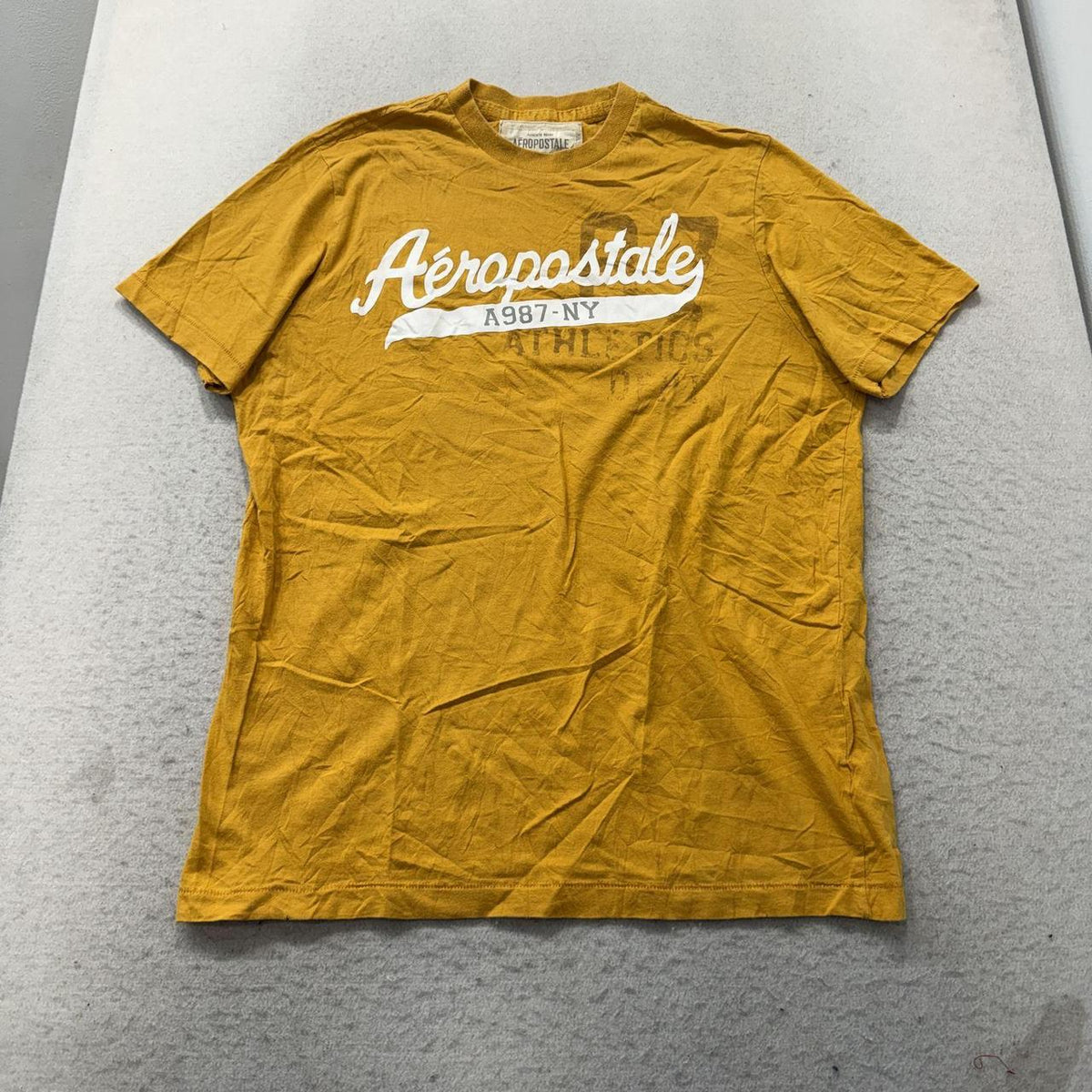 Vintage Y2K 2000's Aeropostale Mustard Yellow Graphic Tee