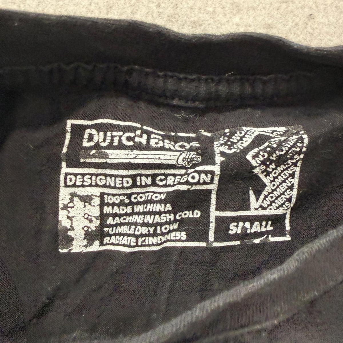 Vintage Y2K 2000's Dutch Bros Black Boxy Graphic Tee