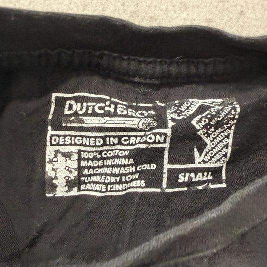 Vintage Y2K 2000's Dutch Bros Black Boxy Graphic Tee