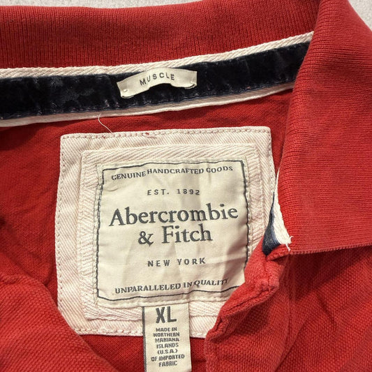 Vintage Y2K 2000's Abercrombie & Fitch Red Boxy Polo Shirt