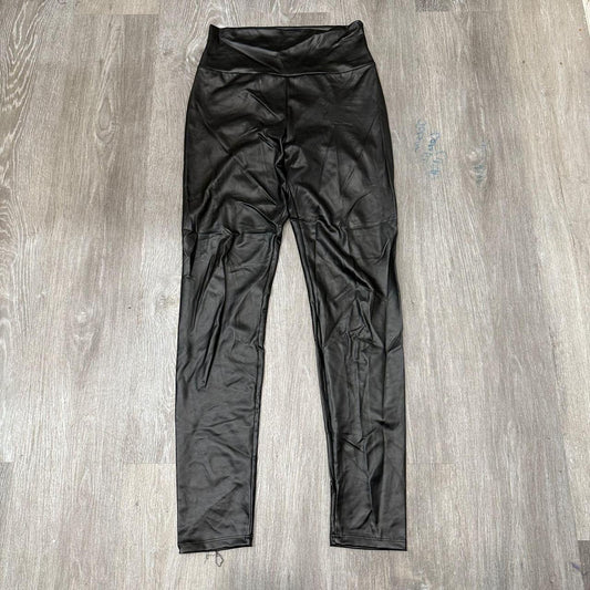 Vintage Y2K 2000's Women's Black Open Leg Leather Pants