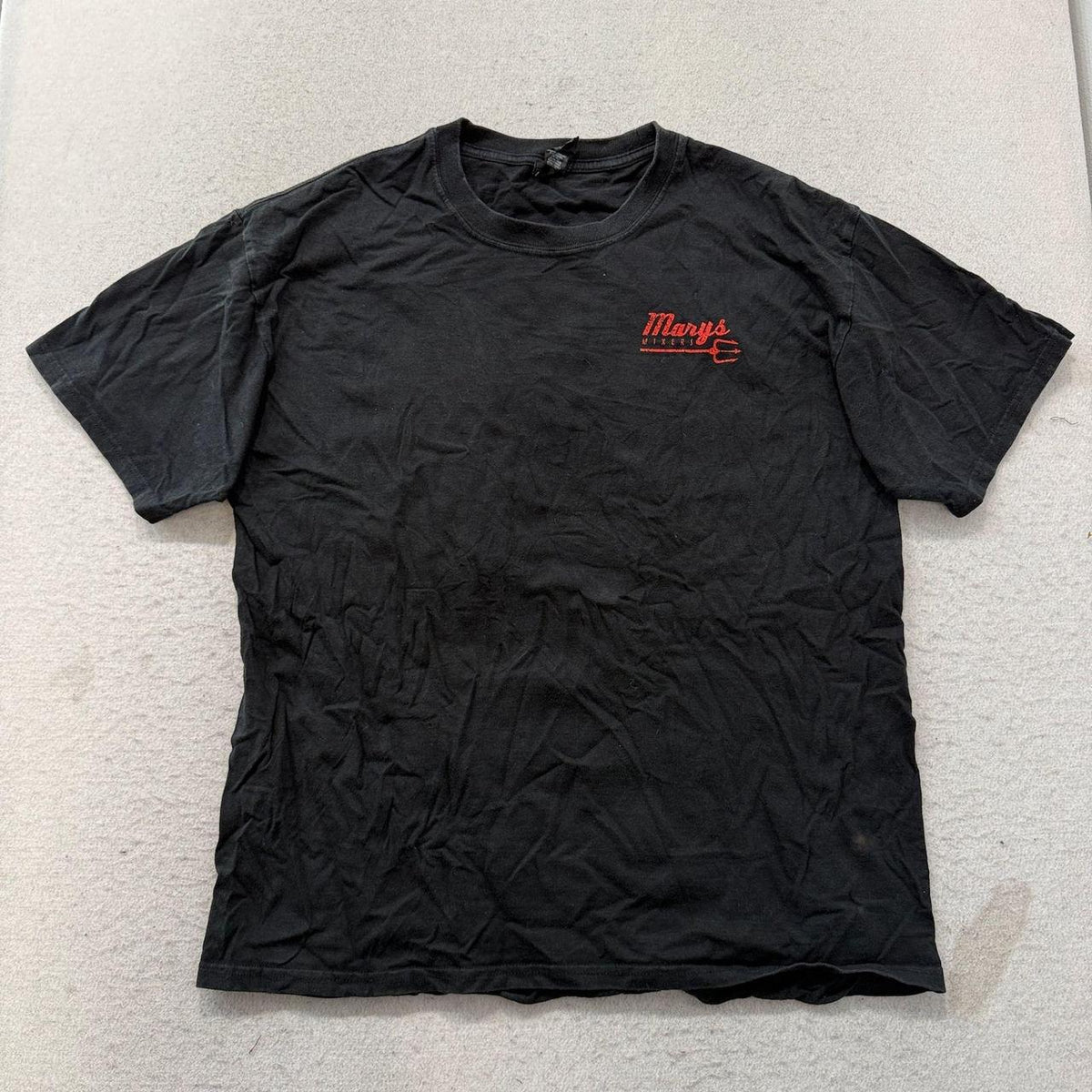 Vintage Y2K 2000's Faded Black Graphic Tee Mary's Barbecue