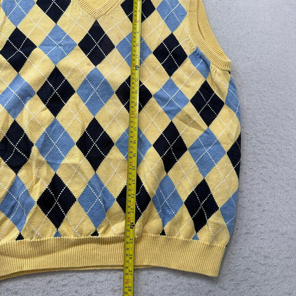 Vintage Y2K 2000's Brooks Brothers Yellow Argyle Boxy Vest