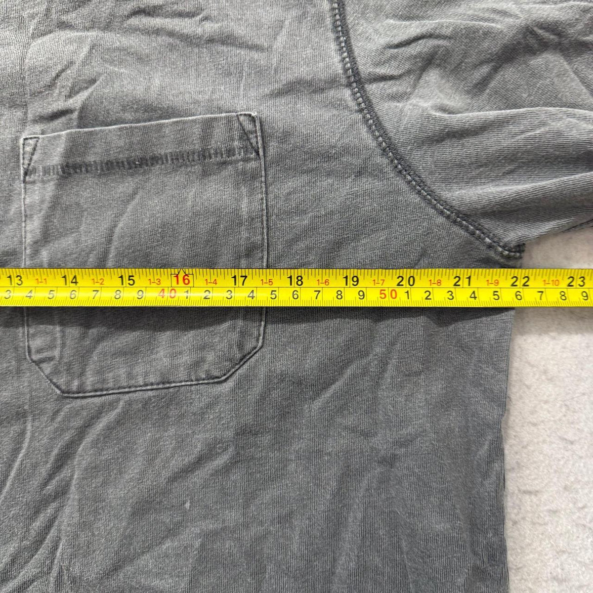 Vintage Y2K 2000's Charcoal Grey Blank Long Sleeve Pocket Tee