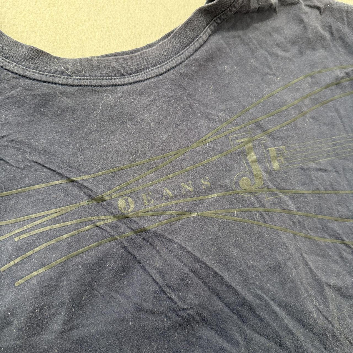 Vintage Y2K 2000's Gianfranco Ferre Navy Faded Boxy Graphic Tee