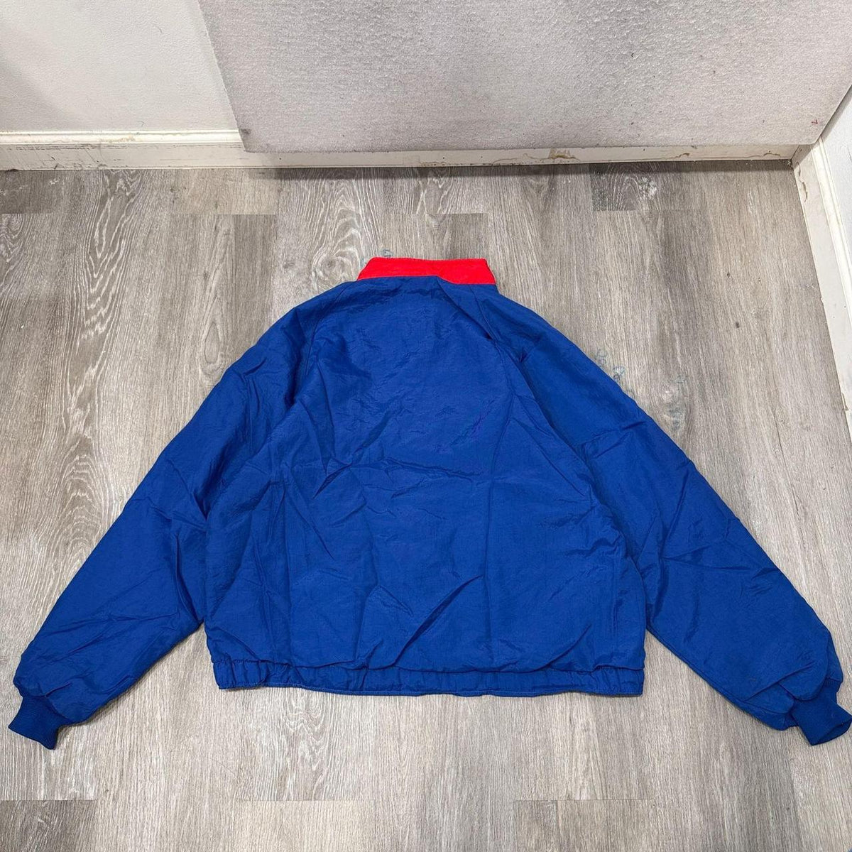 Vintage 90s Red Blue Boxy Spellout Giants Windbreaker Jacket