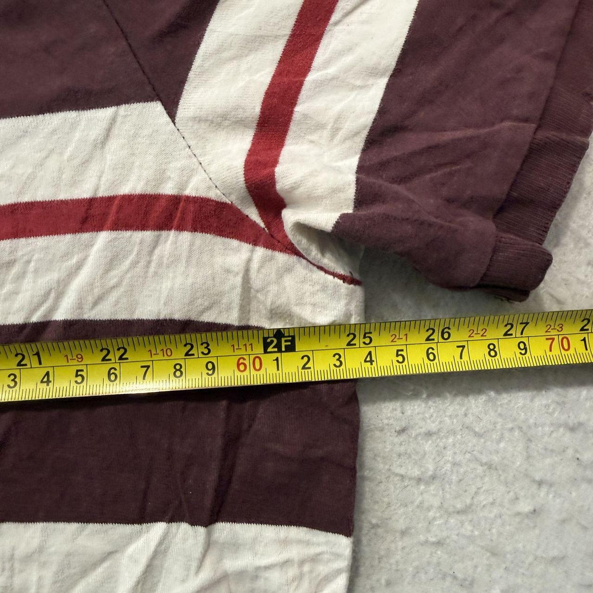 Vintage Y2K 2000's Women's Aeropostale Burgundy Striped Polo Shirt