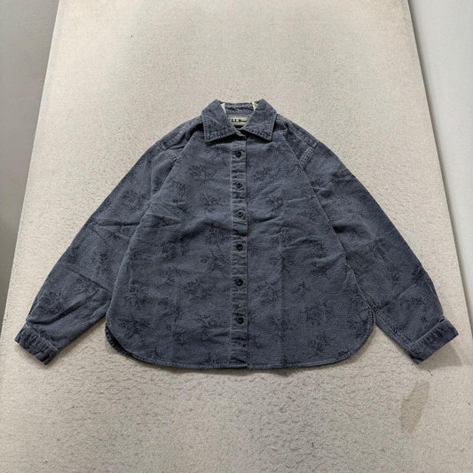 Vintage Y2K 2000's Women's L.L.Bean Faded Boxy Floral Denim Shirt