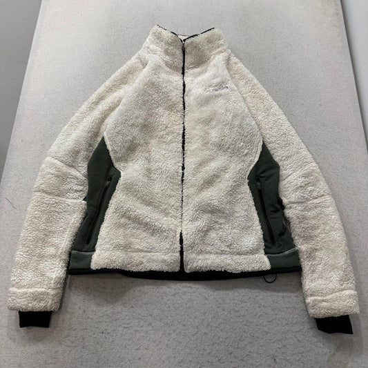 Vintage Y2K 2000's Women's Cream Zip Up Fleece Jacket