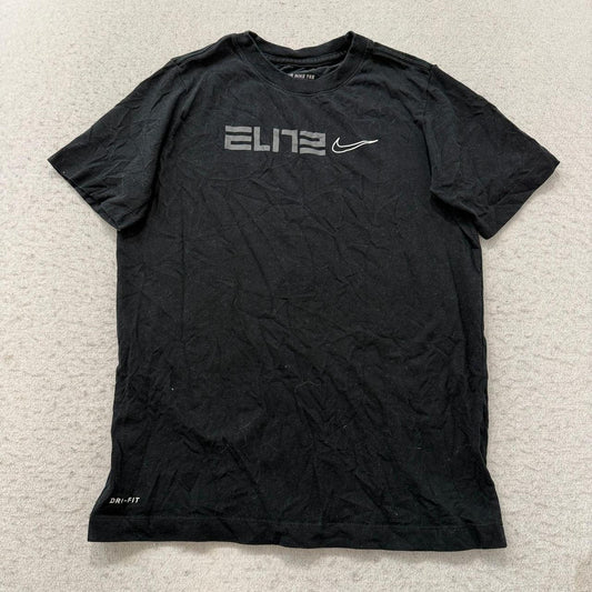Vintage Y2K 2000's Nike Black Graphic Spellout Elite Tee