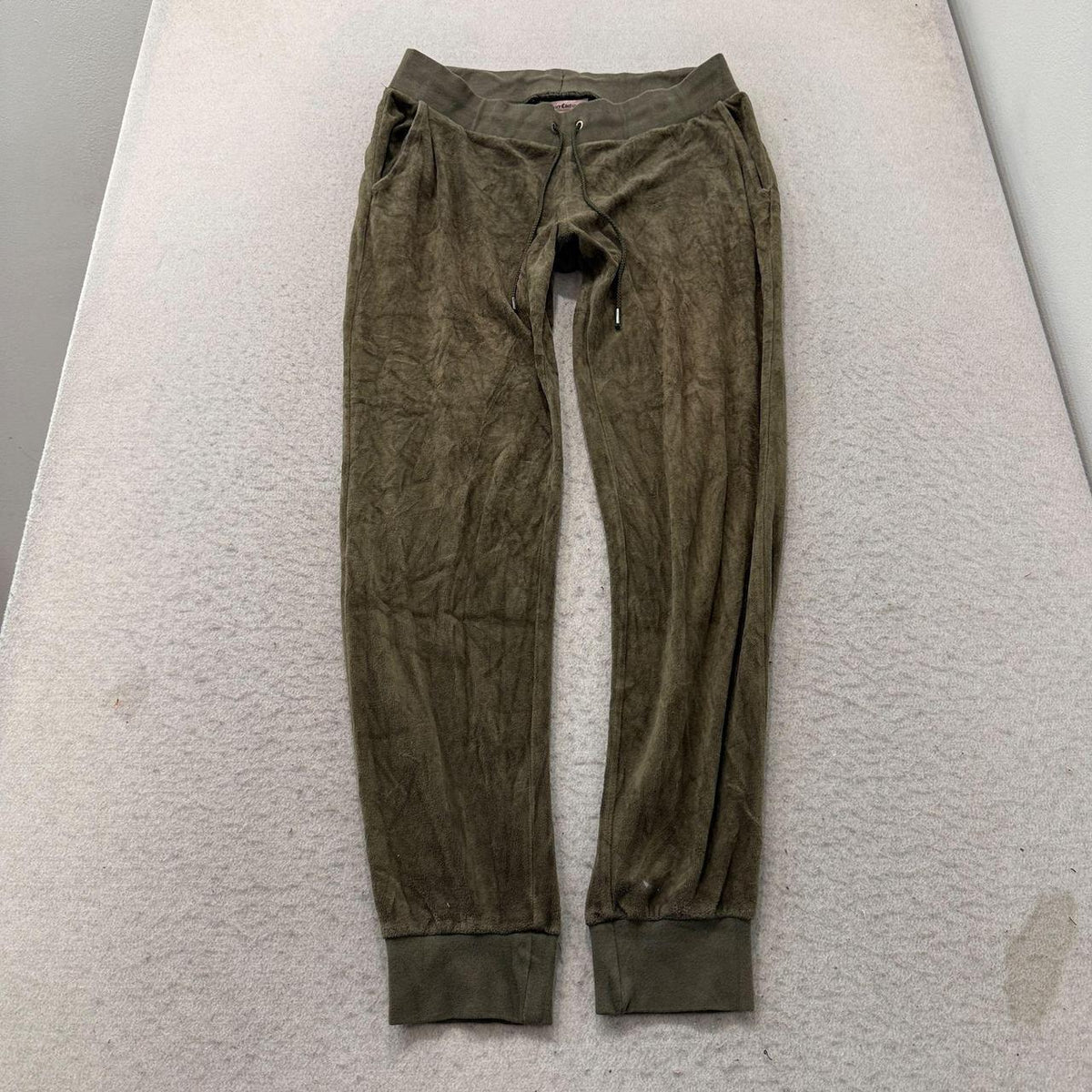 Vintage Y2K 2000's Women's Juicy Couture Olive Green Velour Track Pants