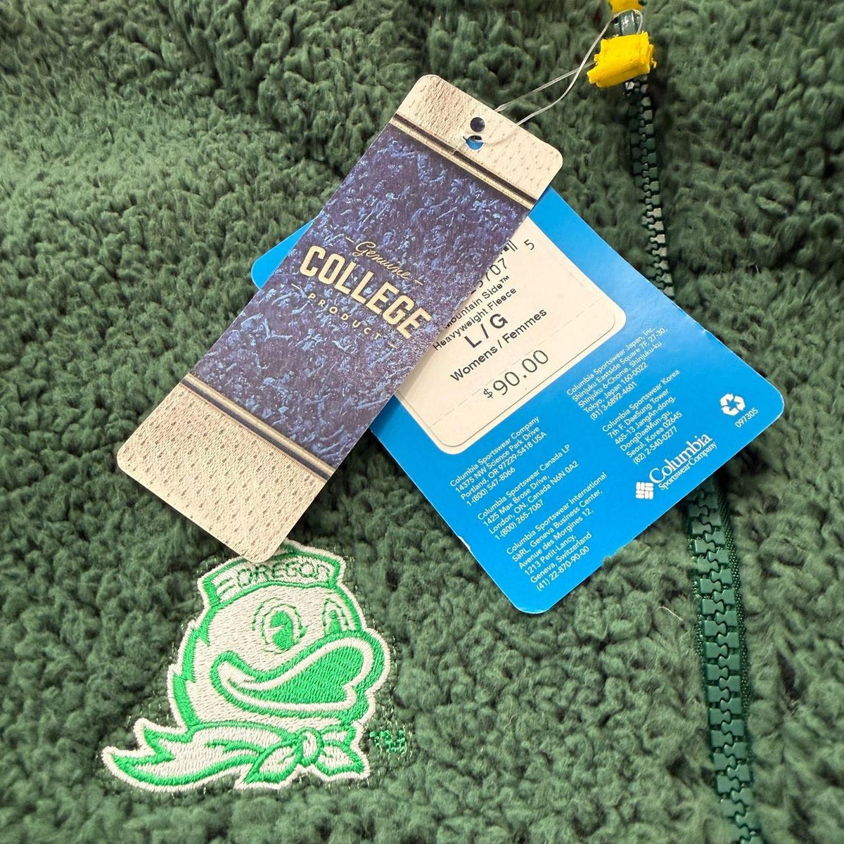 Vintage Y2K 2000's Columbia Forest Green Boxy Graphic Fleece Jacket