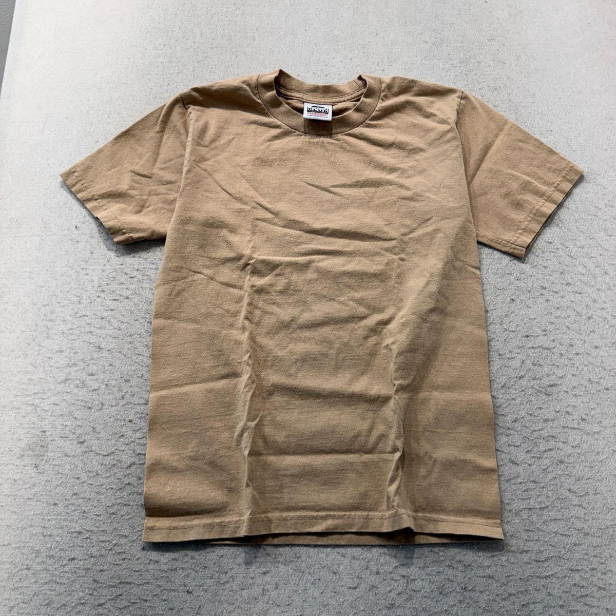 Vintage Y2K 2000's Pro Club Tan Boxy Blank Heavyweight Tee