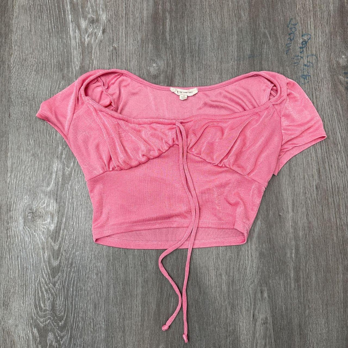 Vintage Y2K 2000's Women's Pie in the Sky Hot Pink Boxy Crop Top