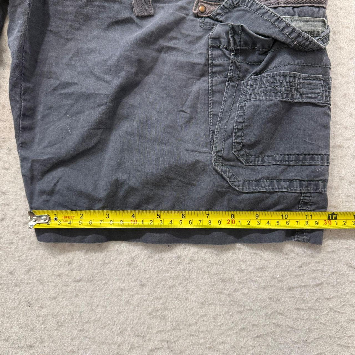 Vintage Y2K 2000's Union Bay Charcoal Grey Baggy Faded Cargo Shorts