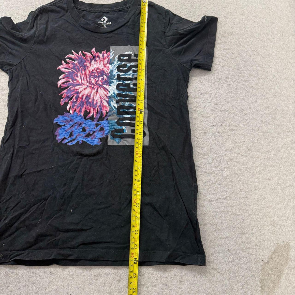Vintage Y2K 2000's Women's Converse Black Graphic Tee