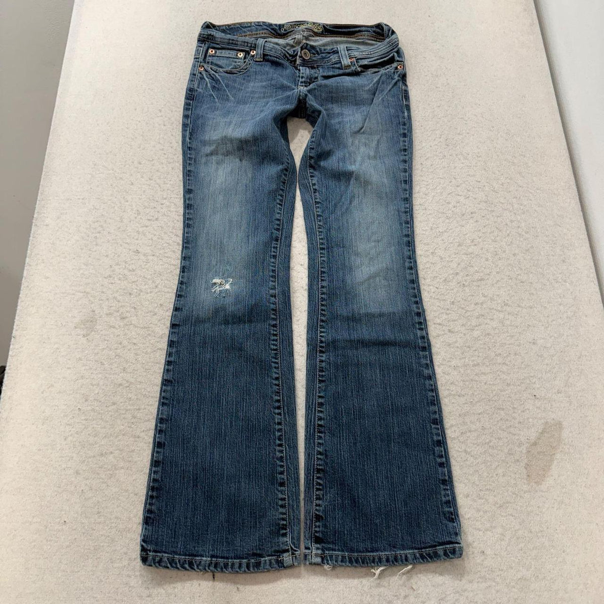 Vintage Y2K 2000's American Eagle Faded Flare Distressed Jeans