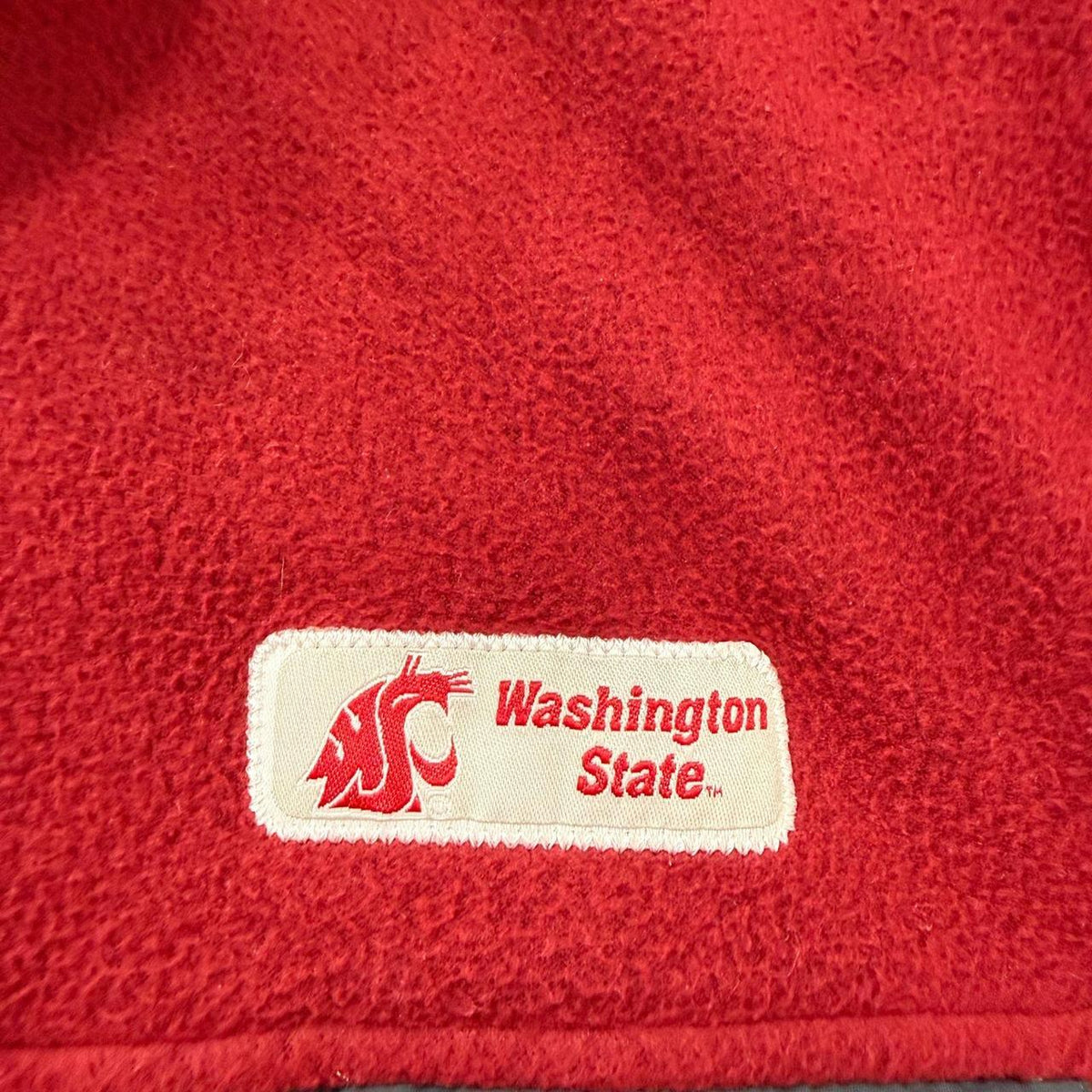 Vintage Y2K 2000's Russell Red WSU Fleece Pullover Polo