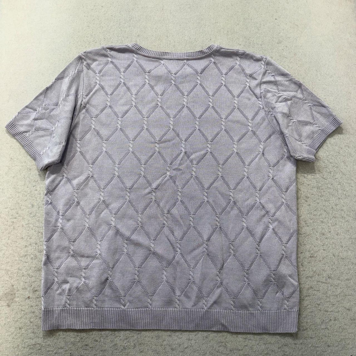 Vintage Y2K 2000's Women's Alfred Dunner Lavender Boxy Quilted Tee