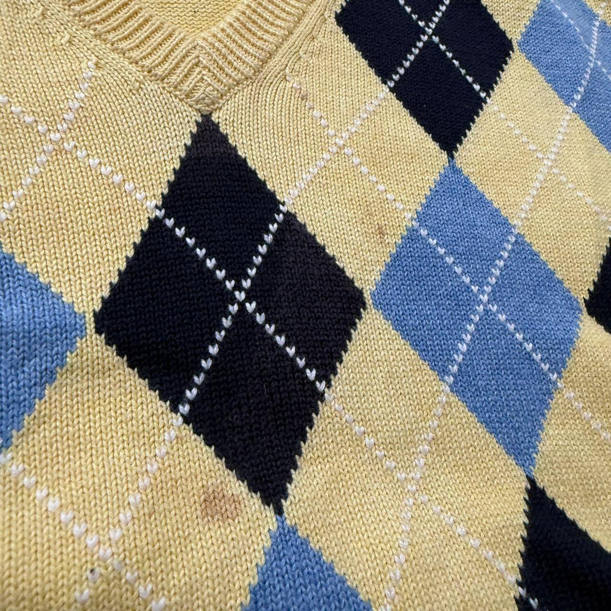 Vintage Y2K 2000's Brooks Brothers Yellow Argyle Boxy Vest