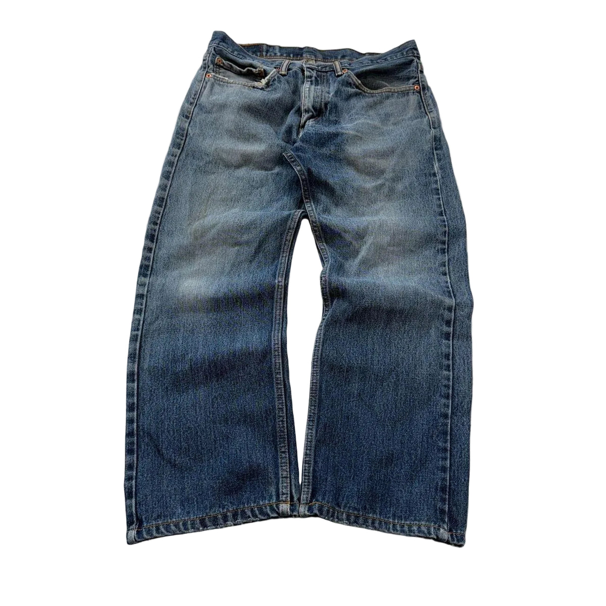 Levi's 505 Baggy Jeans Men's Blue Denim Zip-Fly Pocket Classic Y2K Size W34xL29
