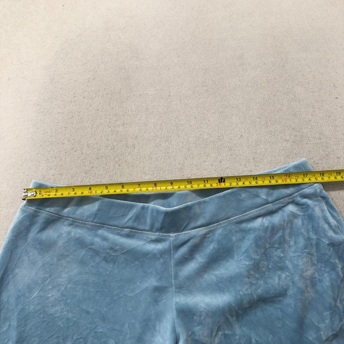 Vintage Y2K 2000's Women's Juicy Couture Light Blue Flare Velour Pants