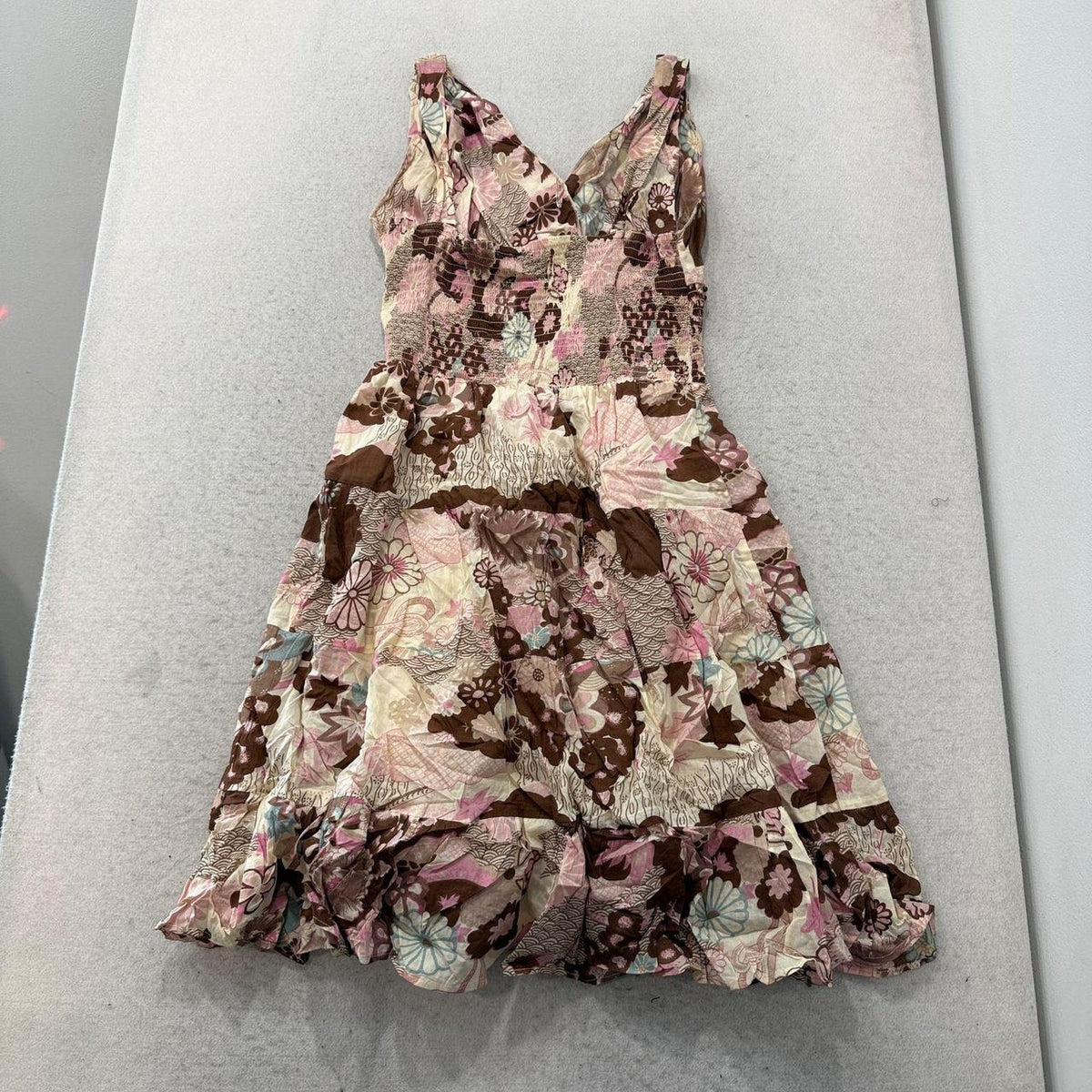Vintage Y2K 2000's Women's Caneci Pink Floral Print Graphic Dress
