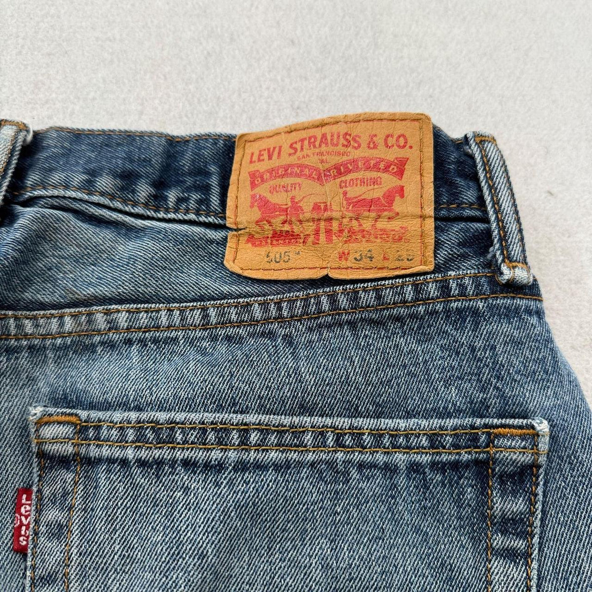 Levi's 505 Baggy Jeans Men's Blue Denim Zip-Fly Pocket Classic Y2K Size W34xL29
