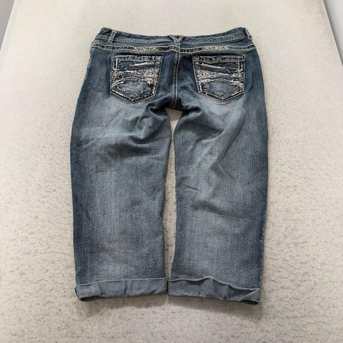 Vintage Y2K 2000's Maurices Faded Open Leg Capri Jeans