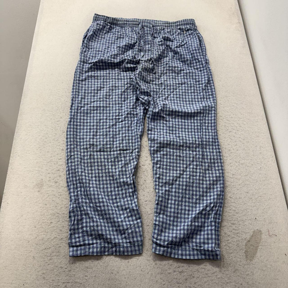 Vintage Y2K 2000's Polo Ralph Lauren Blue White Plaid Baggy Pajama Pants