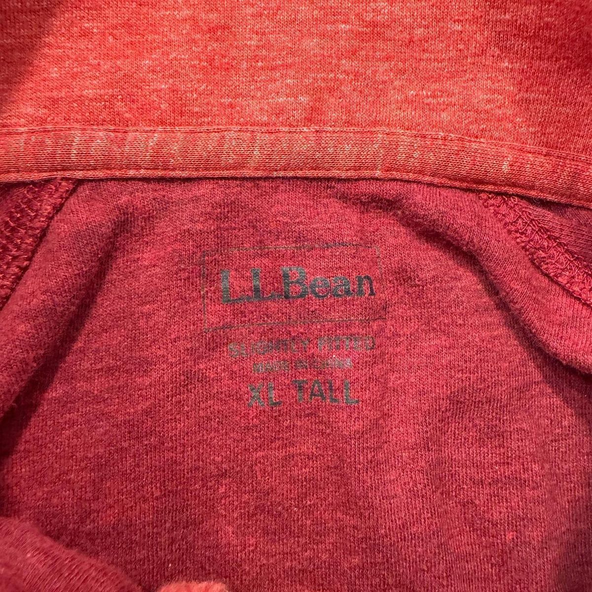 Vintage Y2K 2000's L.L.Bean Red Heather Faded Quarter Zip Pullover