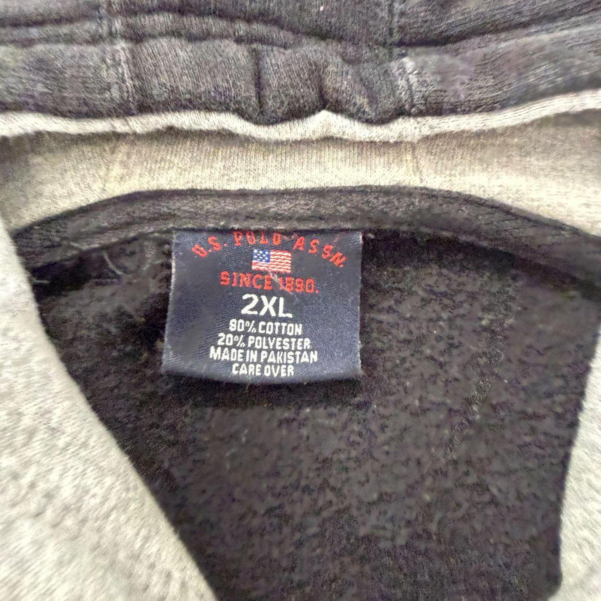 Vintage Y2K 2000's U.S. Polo Assn. Black Faded Oversized Hoodie