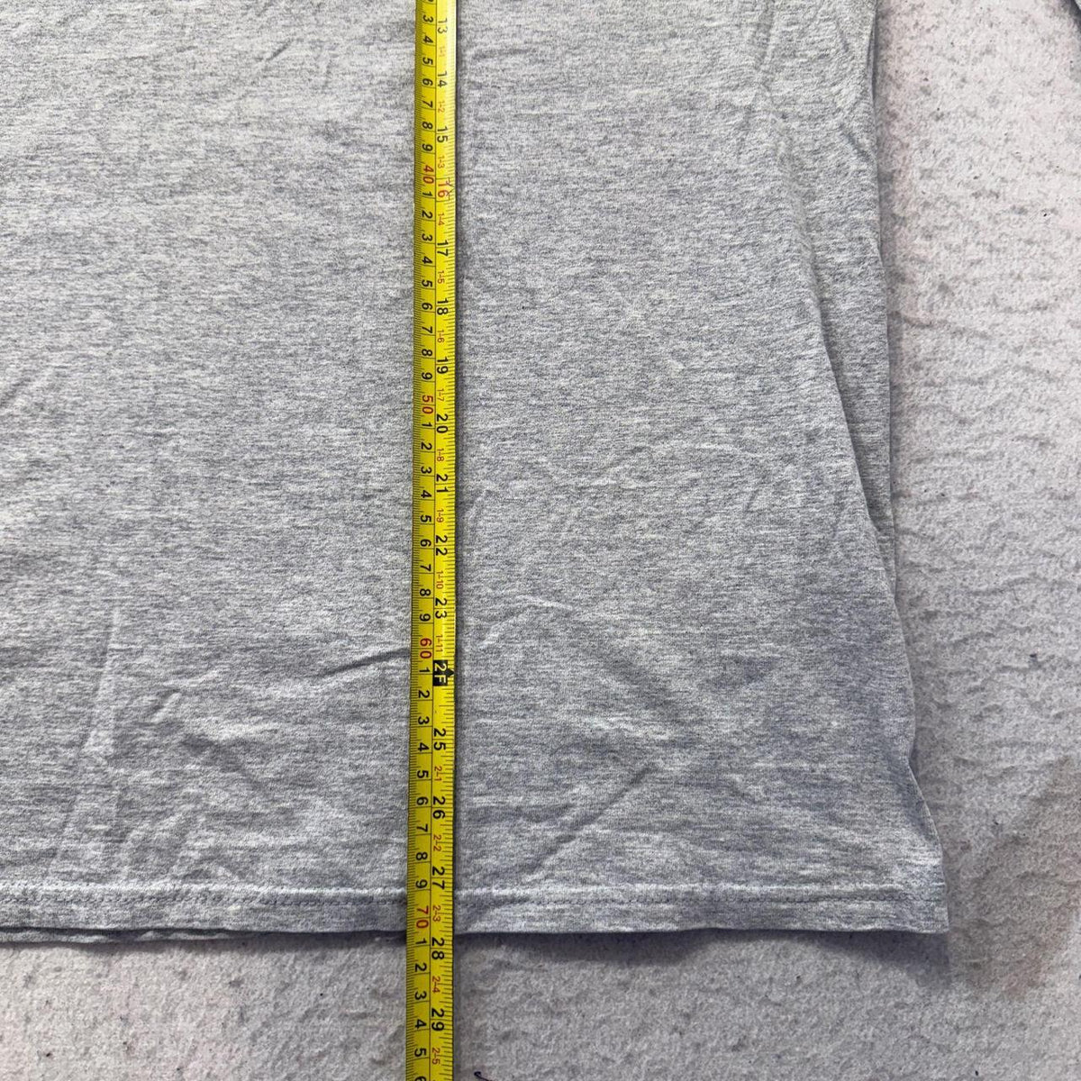 Vintage 90s Russell Athletic Heather Grey Boxy Graphic Long Sleeve Tee