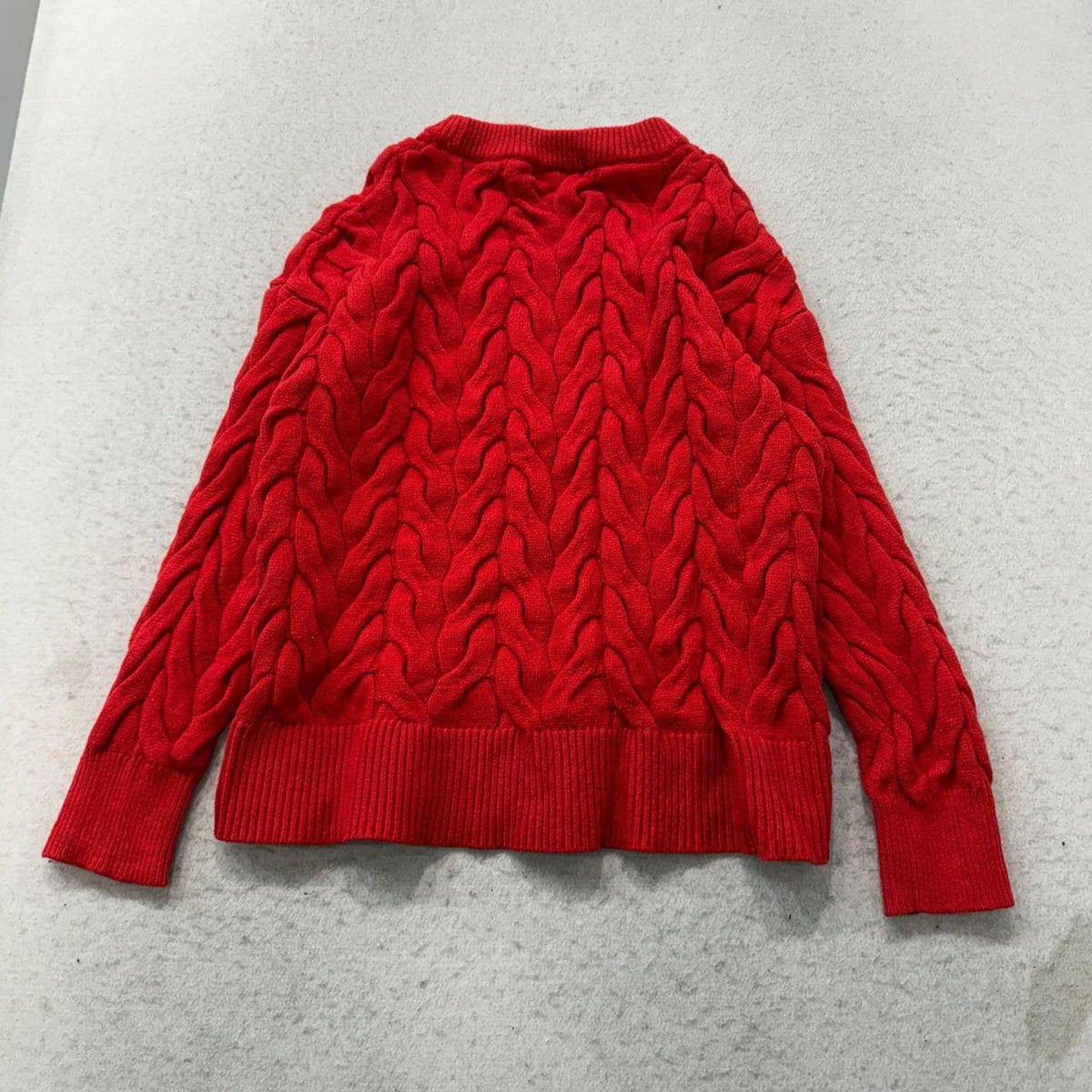 Vintage Y2K 2000's Philosophy Red Boxy Cable Knit Sweater