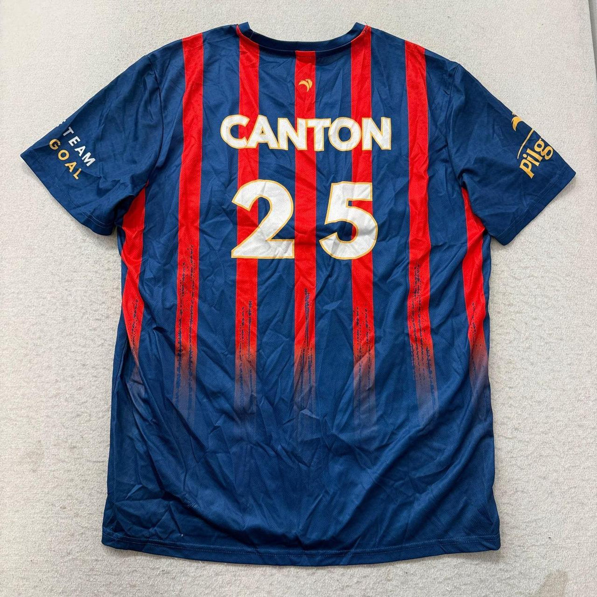 Vintage Y2K 2000's Navy Red Striped Faded Oversized Graphic Tee